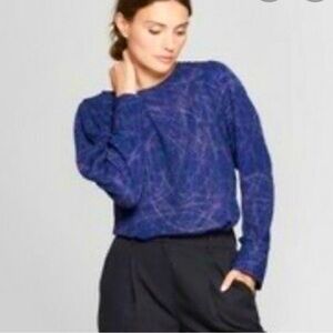 Prologue Light Swirls Geometric Long Sleeve Blouse size M‎